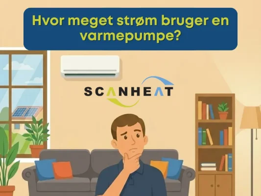hvor meget strøm bruger en varmepumpe