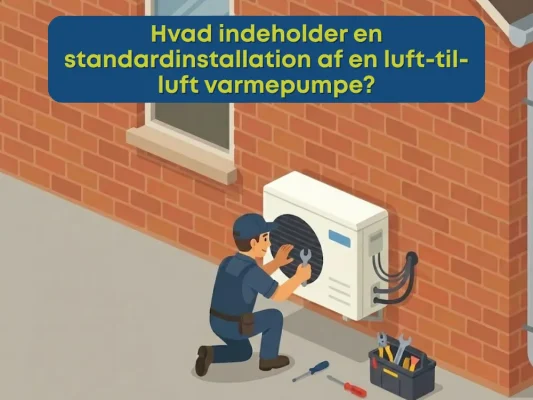 Hvad indeholder en standardinstallation af en luft-til-luft varmepumpe