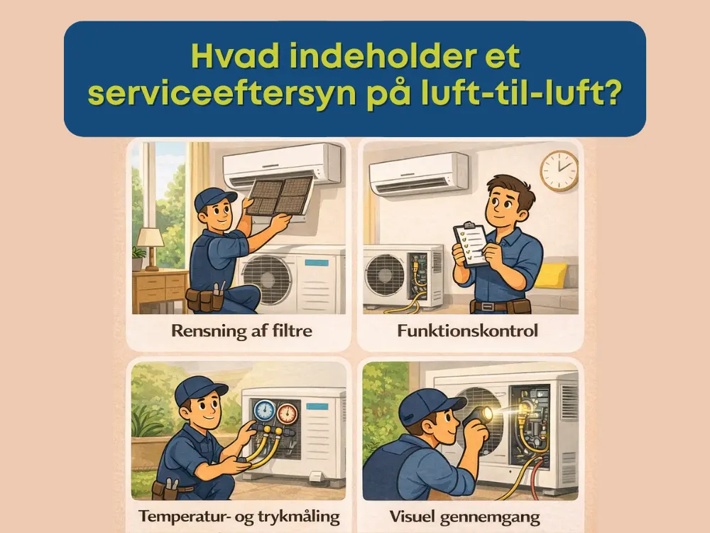 Hvad indeholder et serviceeftersyn på luft-til-luft