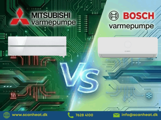 Mitsubishi varmepumpe vs. Bosch varmepumpe