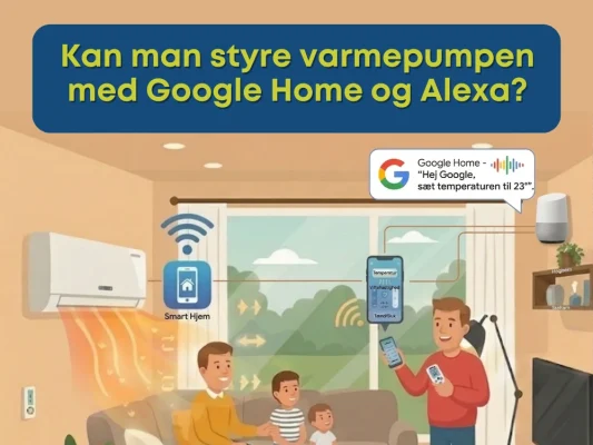 Kan man styre varmepumpen med Google Home og Alexa
