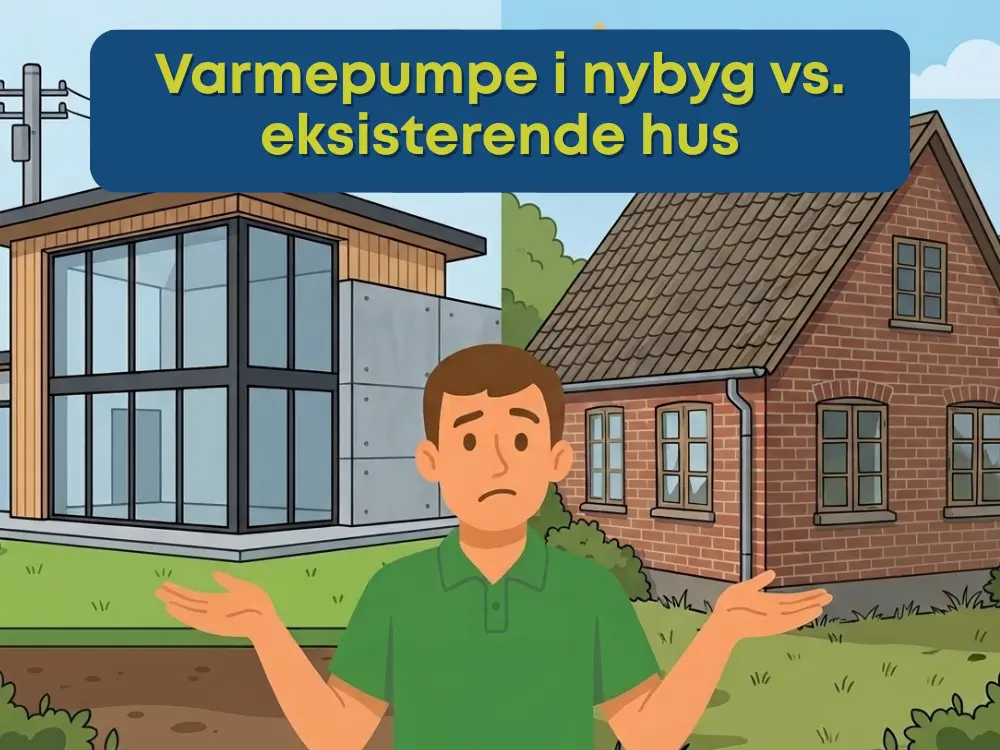 Varmepumpe i nybyg vs. eksisterende hus